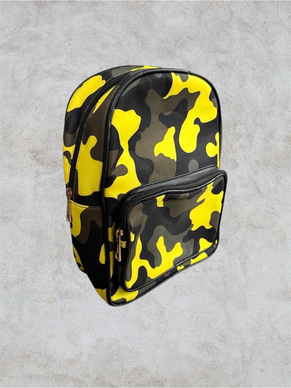 Forever 21 Yellow & Black Camo Mini Backpack